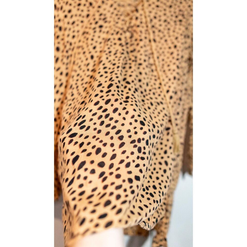 Billabong Semi-Sheer Cheetah Print Blue Skies Beach Lace Up Swim Coverup M - Picture 12 of 15